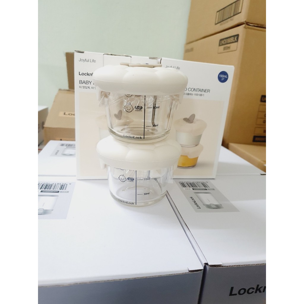 Hộp đựng thức ăn cho bé LocknLock baby food container LNG058S2IVY 150ml - nắp hình cừu - K-MALL