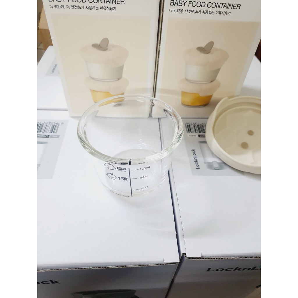 Hộp đựng thức ăn cho bé LocknLock baby food container LNG058S2IVY 150ml - nắp hình cừu - K-MALL