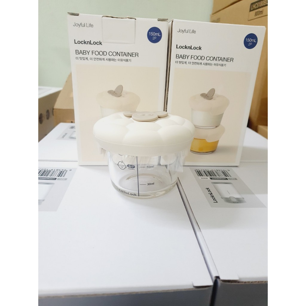 Hộp đựng thức ăn cho bé LocknLock baby food container LNG058S2IVY 150ml - nắp hình cừu - K-MALL