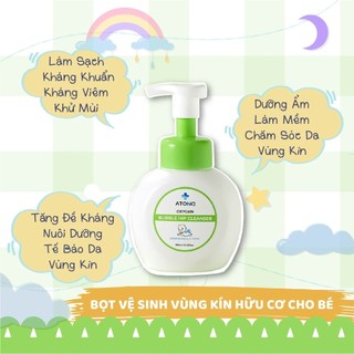 Bọt Rửa Vệ Sinh Vùng Kín Hữu Cơ Cho Bé Từ 3 Tháng Atono2 Oxygen Bubble Hip Cleanser 300ml