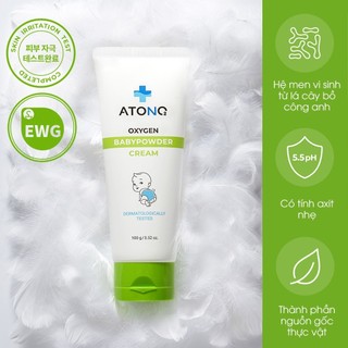 Kem hăm ATONO2 Oxygen Babypowder Cream giảm thiểu mùi hôi bé, kem hăm tã chiết xuất từ tự nhiên 100ml