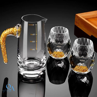 Bộ Ly Mắt Trâu 24K | Bộ 6 Ly Rượu Kèm Bình Rót Pha Lê, 24K kèm hộp quà tặng đẹp