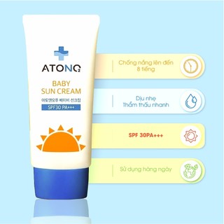 Kem chống nắng cho bé dành cho da nhạy cảm, dưỡng ẩm dịu nhẹ, bảo vệ làn da bé khỏi tia UV- Atono2 Hàn Quốc