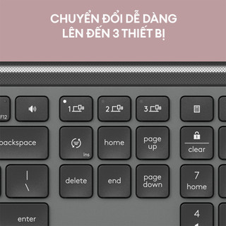 Bàn phím không dây Logitech K950 Signature Slim - Kết nối đa thiết bị, Gõ yên tĩnh, Bluetooth