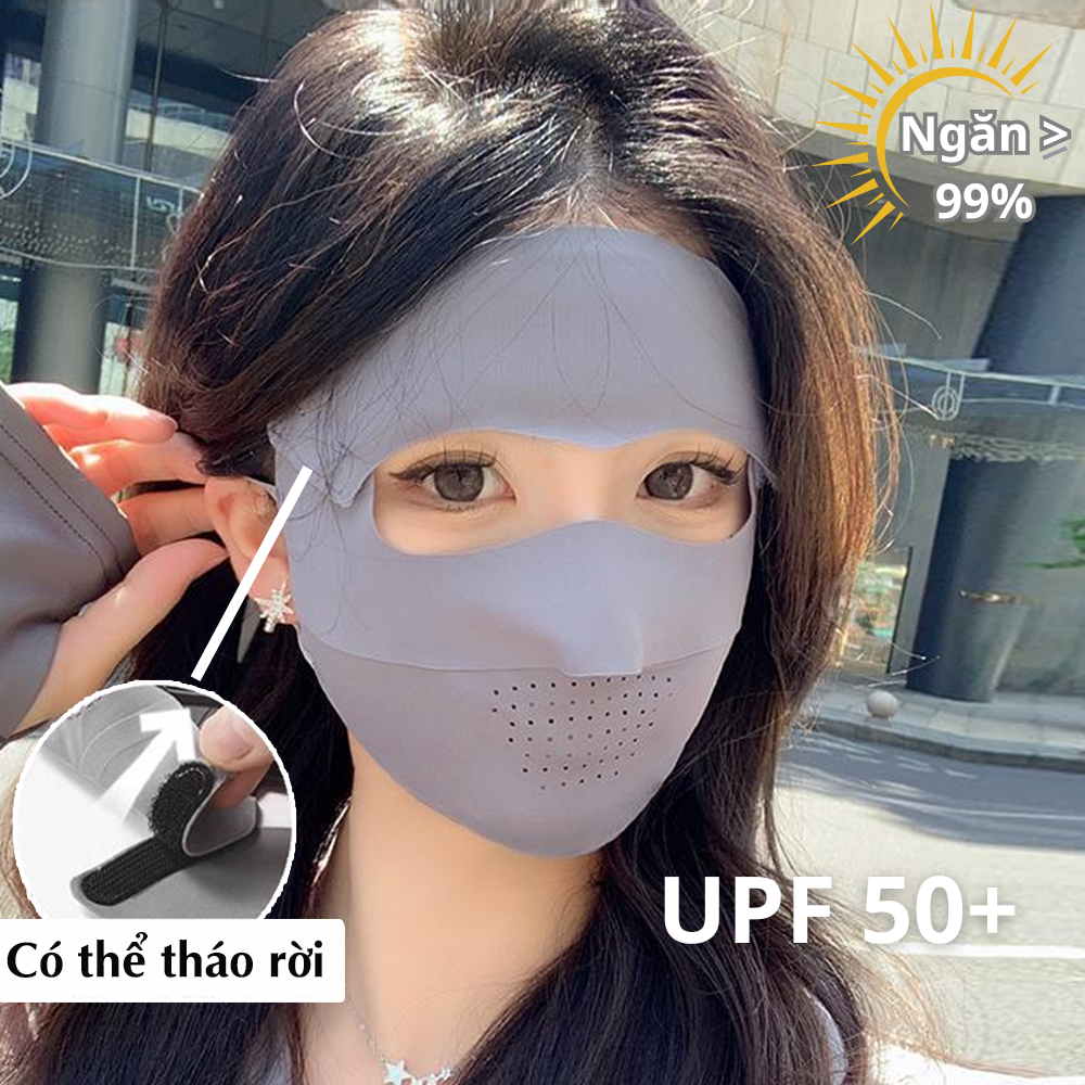 Khẩu Trang Kín Mặt Loại Mới Có Thể Tháo Rời Thiết Kế Lỗ Thoáng Khí, Chất Mát Mẻ Chống Nắng UPF 50+