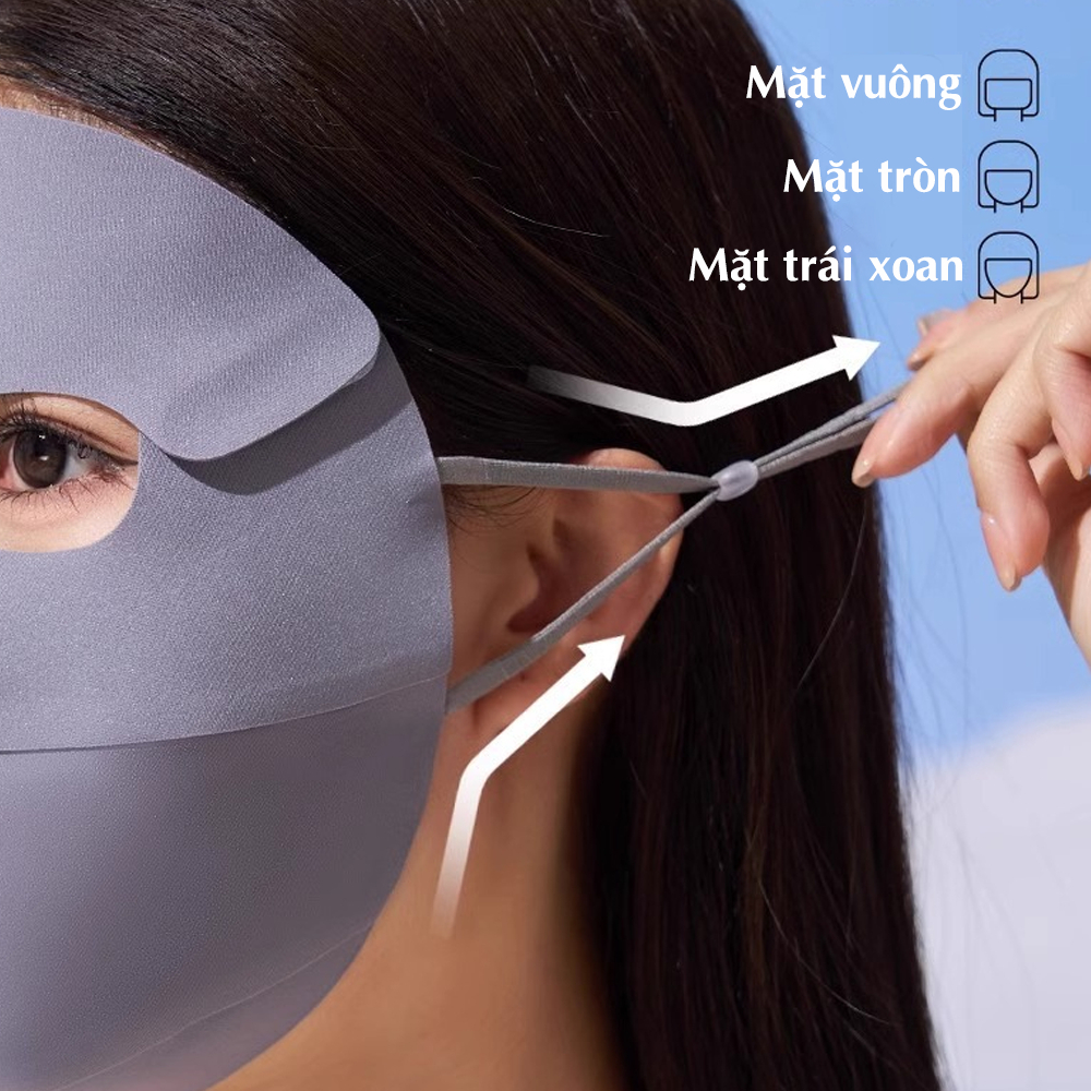 Khẩu Trang Kín Mặt Loại Mới Có Thể Tháo Rời Thiết Kế Lỗ Thoáng Khí, Chất Mát Mẻ Chống Nắng UPF 50+