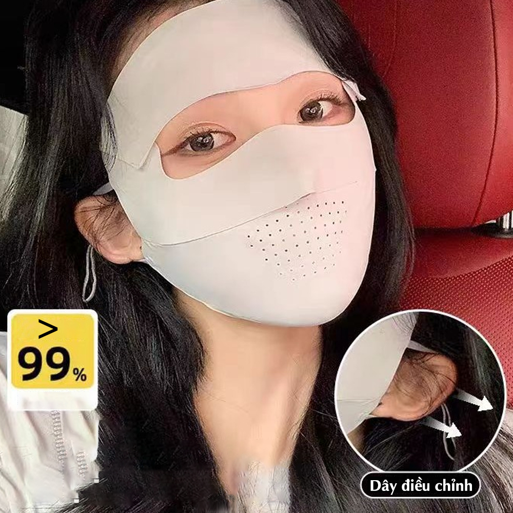 Khẩu Trang Kín Mặt Loại Mới Có Thể Tháo Rời Thiết Kế Lỗ Thoáng Khí, Chất Mát Mẻ Chống Nắng UPF 50+