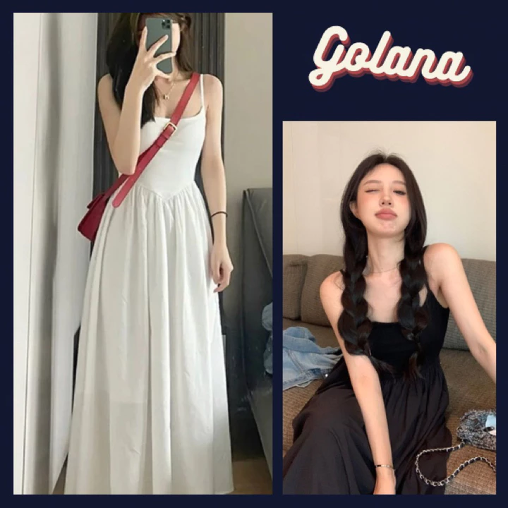 VÁY 2 DÂY TRẮNG NỮ CÚP NGỰC Có Mút Ngực, Váy Maxi DÁNG DÀI MẶC 2 KIỂU NỮ TÍNH SUZY DRESS (Có Bigsize)