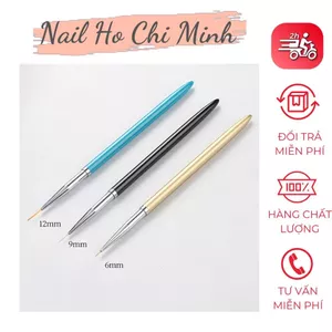 Cọ nét cán gỗ cao cấp 3 sizes (6mm; 9mm; 12mm) - Cọ vẽ nail chuyên dụng (3 cây)