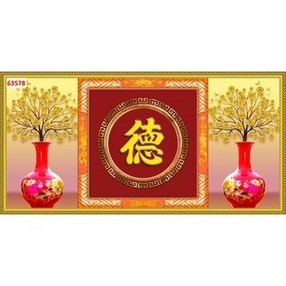 Tranh decor phòng thờ, tranh dán tường phòng thờ, tranh 3D in trên chất liệu vải lụa (shop sẽ gửi kèm keo dán)