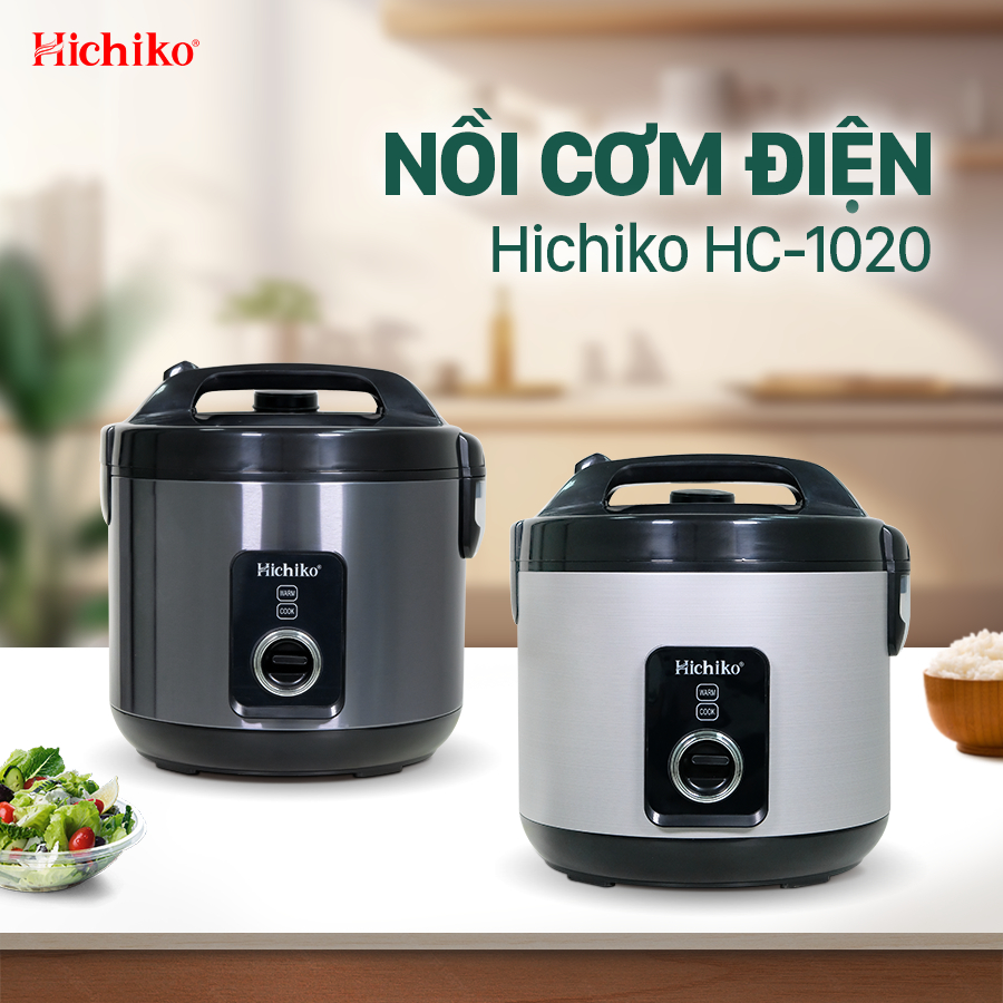 Nồi Nấu Cơm 1.8L Hichiko HC-1020 phù hợp dành cho gia đình 6 - 10 người