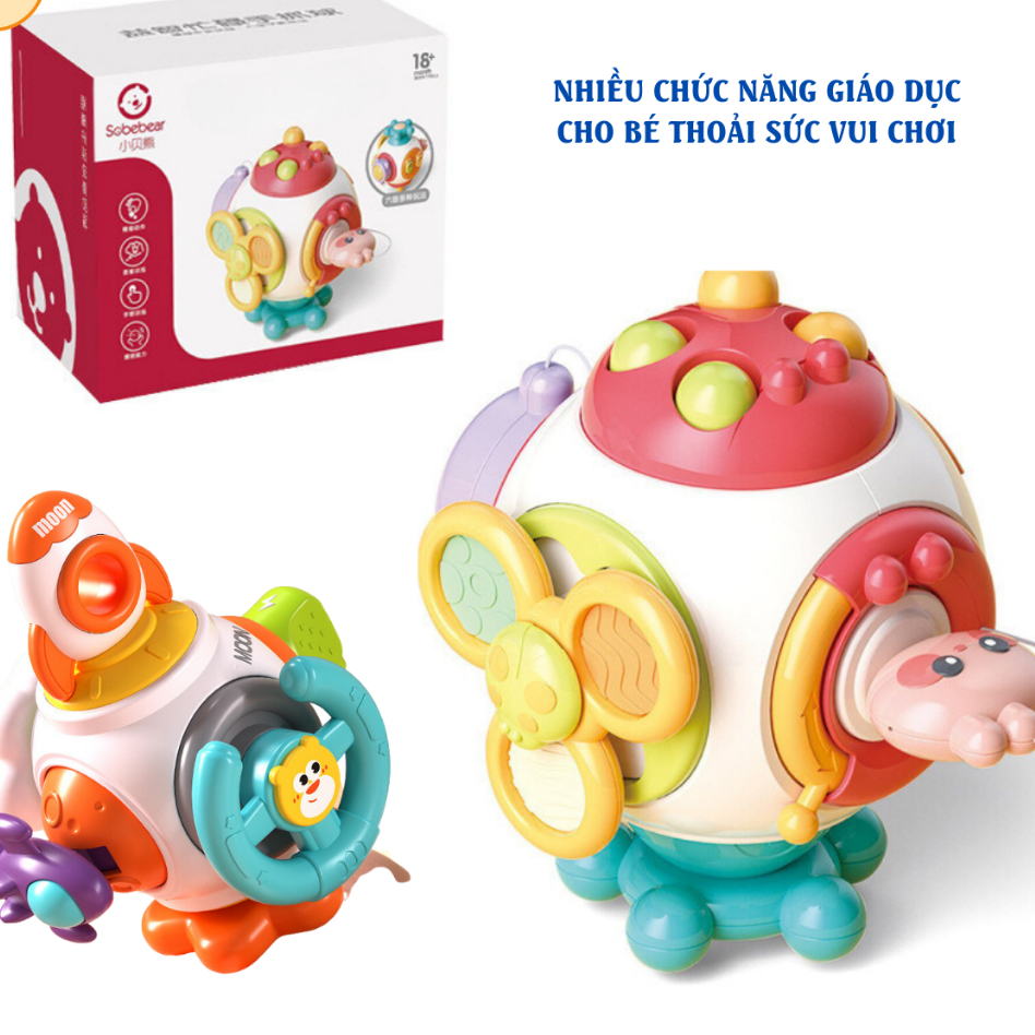 Đồ Chơi Khối Bận Rộn Cầm Tay Trứng Bận Rộn Phát Triển Trí Tuệ Khả Năng Vận Động Sớm Cho Trẻ Montessori 6 Mặt-PUKAPI