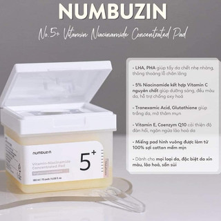 [Numbuzin] Toner / Toner pad NUMBUZIN No.5+ Vitamin Boosting Essential / Vitamin-Niacinamide Concentrated