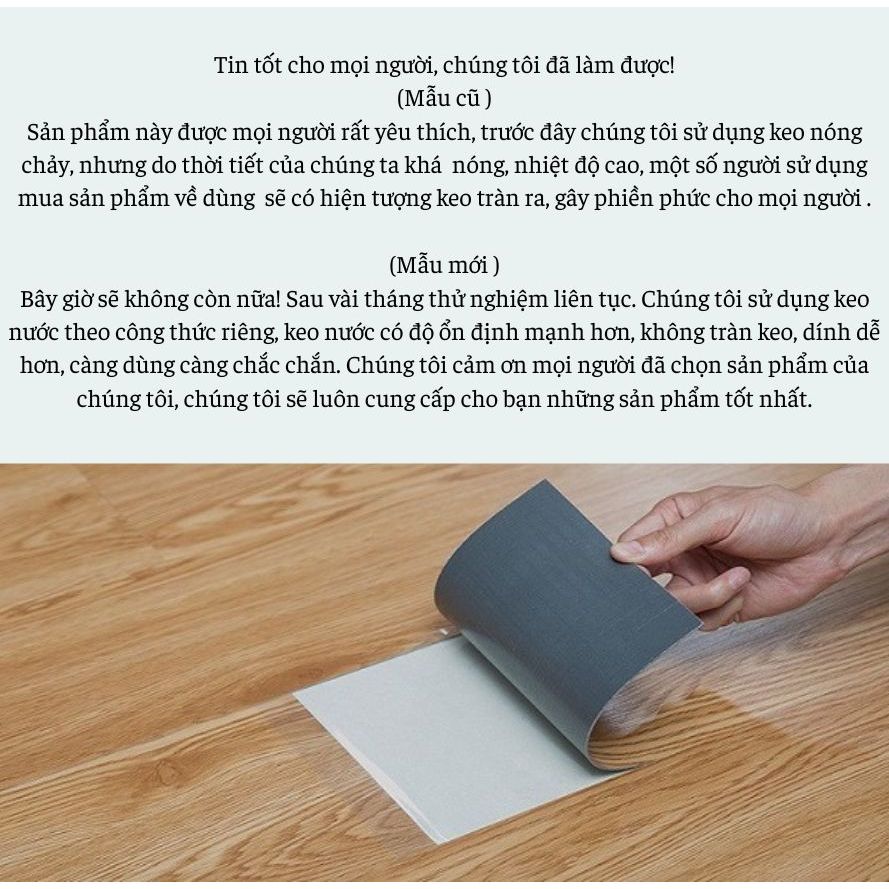 [FREESHIP] - Miếng nhựa lót sàn giả vân gỗ sang trọng, có keo sẵn dễ dán, giá rẻ