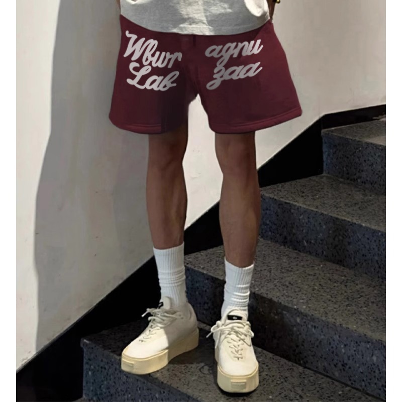Quần Nỉ Ngố Nam Họa Tiết Chữ Nổi Bật Jayzey Short Thun Đùi Dày Dặn Có Túi Kết Hợp Dây Rút