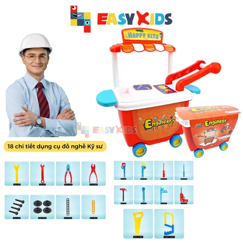 Xe Đẩy Đồ Chơi Cho Bé Siêu Thị, Kem, Bác Sĩ, Kỹ Sư, BBQ...Đồ Chơi Nhập Vai