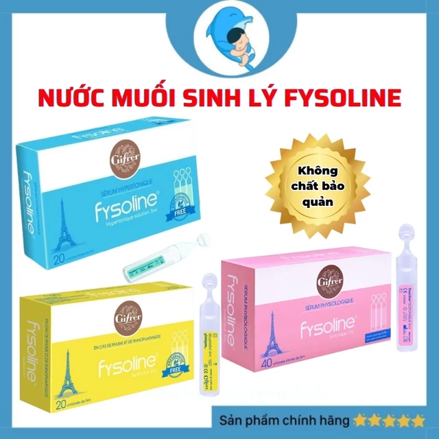 Nước muối sinh lý Fysoline nước muối sinh lý của Pháp giúp vệ sinh mắt mũi miệng cho bé MECAHEO