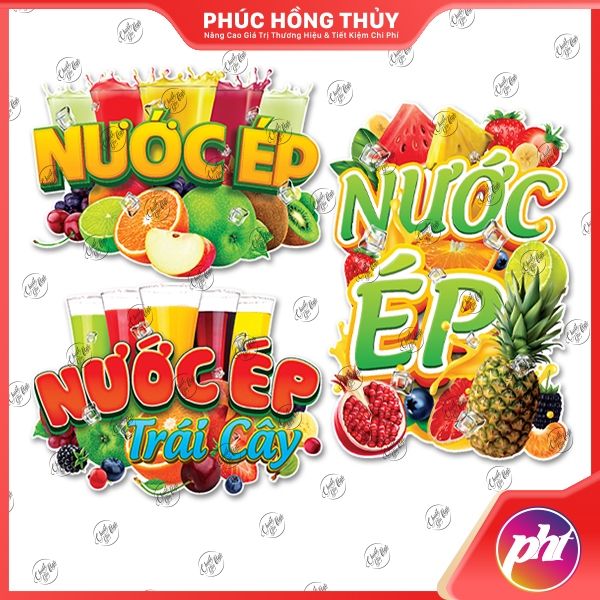 Miếng dán NƯỚC ÉP trang trí decal menu món ăn vặt giải khát | Shopee ...