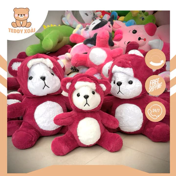 Gấu Bông Lena cosplay Gấu Dâu Tây - Gấu bông siêu cute cao cấp vải mịn - Gấu Bông Teddy Xoài