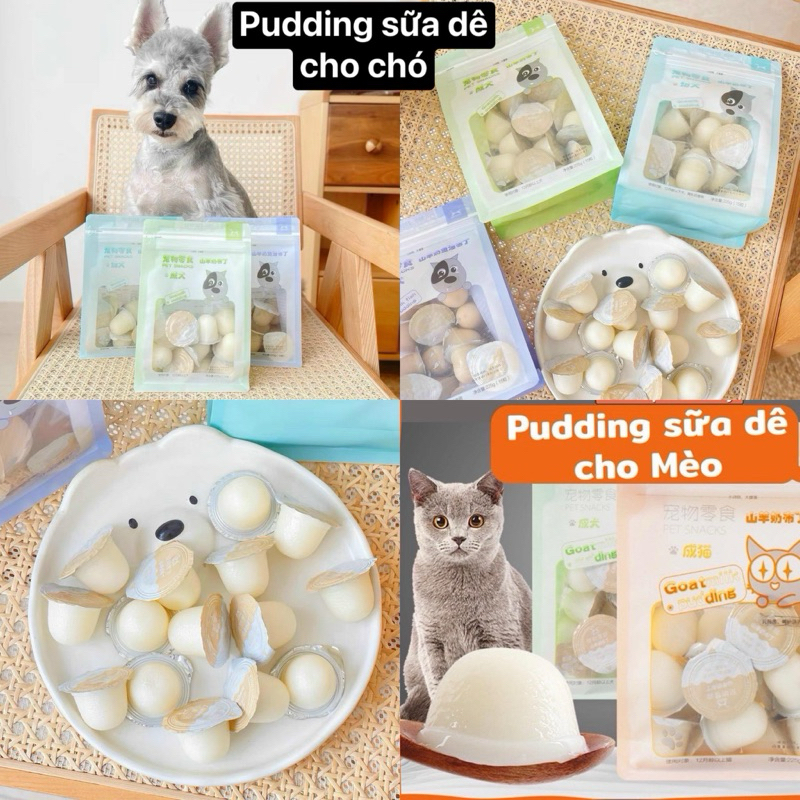 Thạch sữa dê Pudding cho chó mèo 1 viên - bổ sung canxi, dinh dưỡng ...
