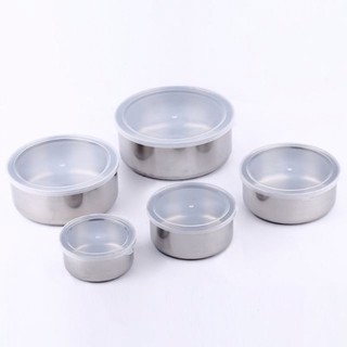 Combo 5 Bát Inox có nắp đậy Đậy