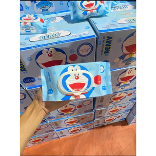 KHĂN ƯỚT PHÚ ĐẠT HÌNH DOREMON GÓI 120 TỜ ☘️Thành phần: Vải không dệt mềm mại