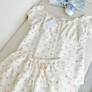 𝗛𝗮̀𝗻𝗴 𝗰𝗵𝗶́𝗻𝗵 𝗵𝗮̃𝗻𝗴 Bộ ngủ pyjama Bena hoạ tiết tim xinh xắn - O.N WORKSHOP