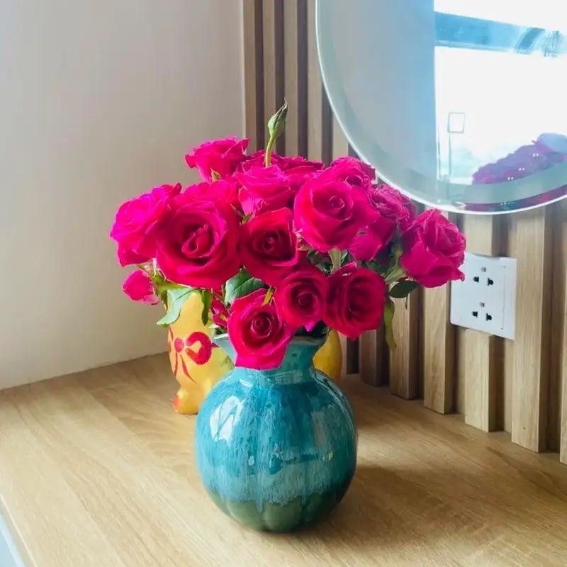 Bình cắm hoa men hỏa biến cắm trang trí, Decor