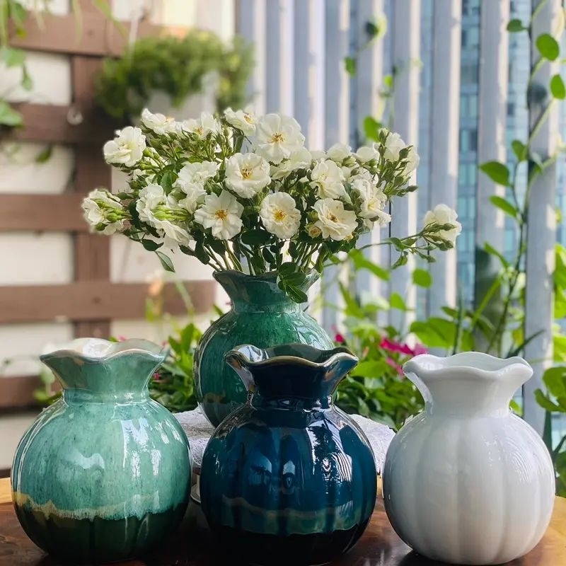 Bình cắm hoa men hỏa biến cắm trang trí, Decor