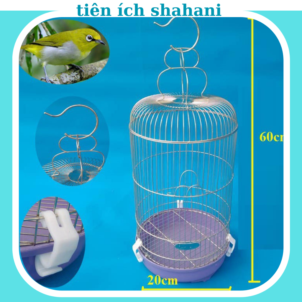 Lồng nuôi chim khuyên lồng hút mật bằng inox SHAHANI lồng mini giá rẻ ...