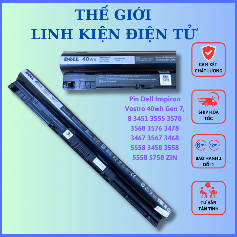 Pin Dell Inspiron Vostro 40wh Gen 7, 8 3451 3555 3578 3568 3576 3478 ...