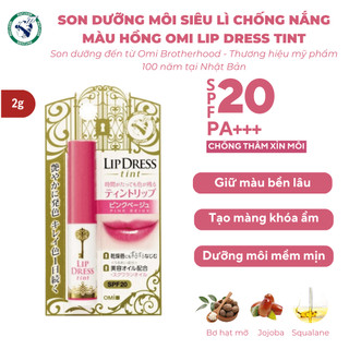 Son Dưỡng Môi Siêu Lì Chống Nắng Màu Hồng Omi Lip Dress Tint Nhật Bản (2g/tuýp)
