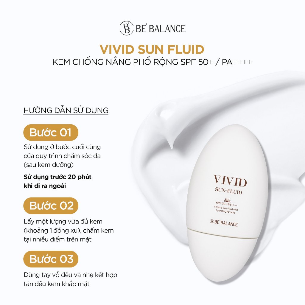 Ảnh Kem Chống Nắng Be'Balance VIVID SUN FLUID Phổ Rộng SPF50+/PA4+ 50ml 4