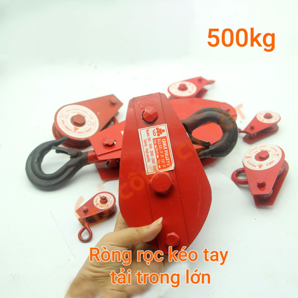 Ròng rọc treo cáp an toàn chịu trọng tải 500 - 5000kg (5 tạ đến 5 tấn ...