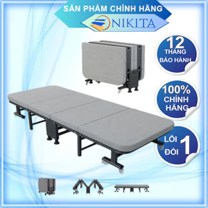 Giường có nệm, gấp 4 khúc tiết kiệm không gian, êm ái khi nằm, chính hãng Nikita