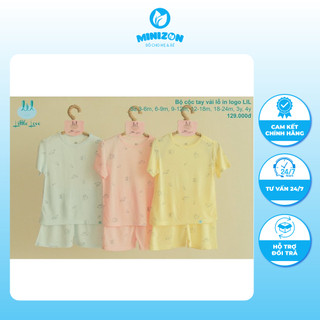 Bộ quần áo cộc vải lỗ Little Love cho bé từ 3m tới 4y