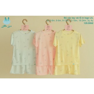Bộ quần áo cộc vải lỗ Little Love cho bé từ 3m tới 4y