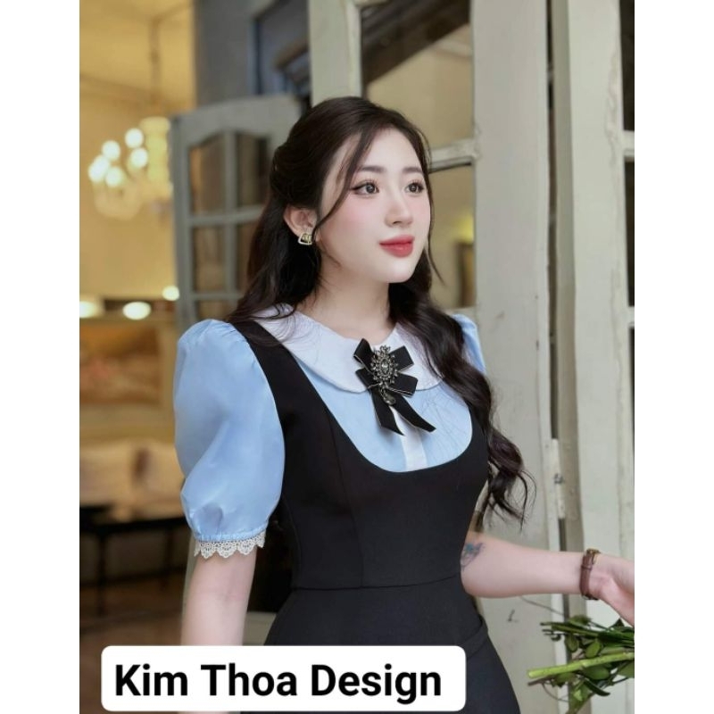Đầm tiểu thư công sở dáng xòe thiết kế cao cấp – đính đá lấp lánh sang chảnh kèm Feedback khách | Kim Thoa Design