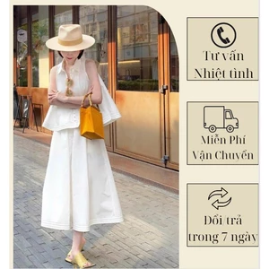 Set bộ thô cho mùa hè du lịch của các chị em 2 màu đen trắng A2382