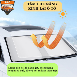 Tấm che kính lái ô tô titan 2 lớp chống nắng. Miếng che kính lái xe hơi cách nhiệt giảm nhiệt độ