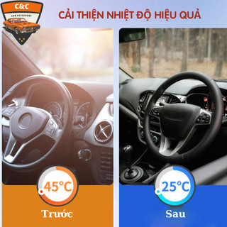 Tấm che kính lái ô tô titan 2 lớp chống nắng. Miếng che kính lái xe hơi cách nhiệt giảm nhiệt độ