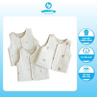 Áo Gile 2 mặt cotton trần bông siêu nhẹ họa tiết thêu xinh xắn Hàn Quốc