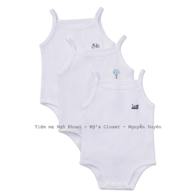 [MD100] 3-12kg Body chip dây xinh màu trắng trơn cho bé chất liệu thun tăm cao cấp