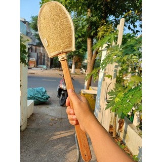 (Mộc Xơ) Cây Chà Lưng Xơ Mướp Dài 45cm - Cây Kì Lưng - Xơ Mướp Tắm - Sơ Mướp