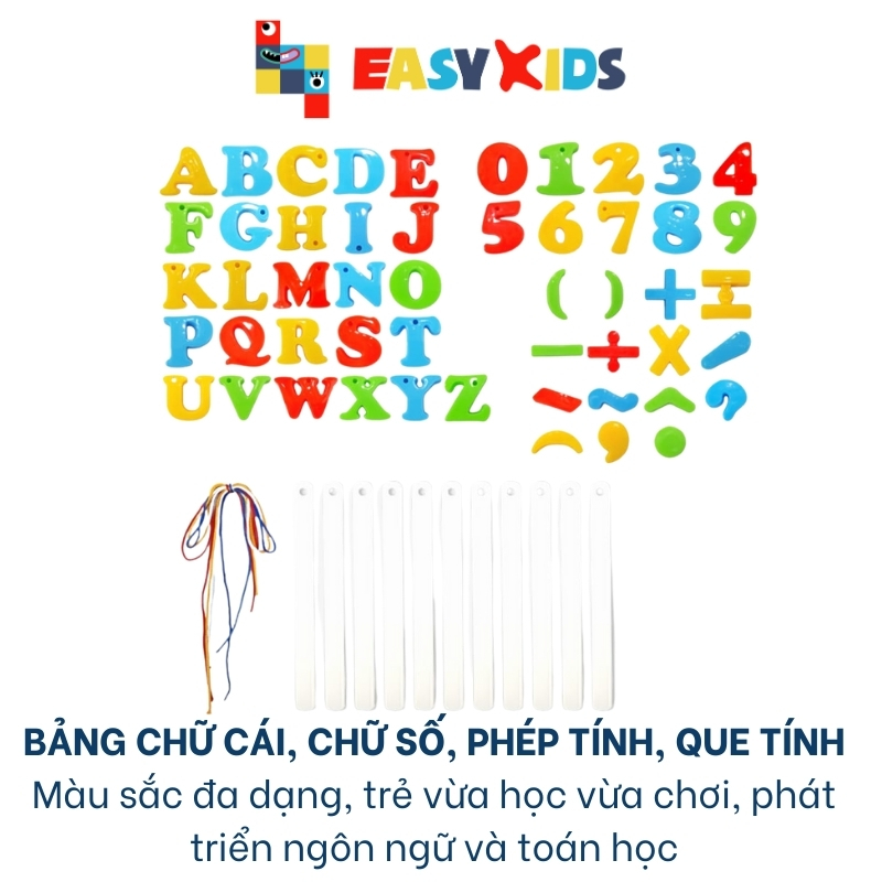 Xe Đẩy Siêu Thị Đồ Chơi Thông Minh Cho Bé Kèm Phụ Kiện Bảng Chữ Cái, Chữ Số, Que Tính...