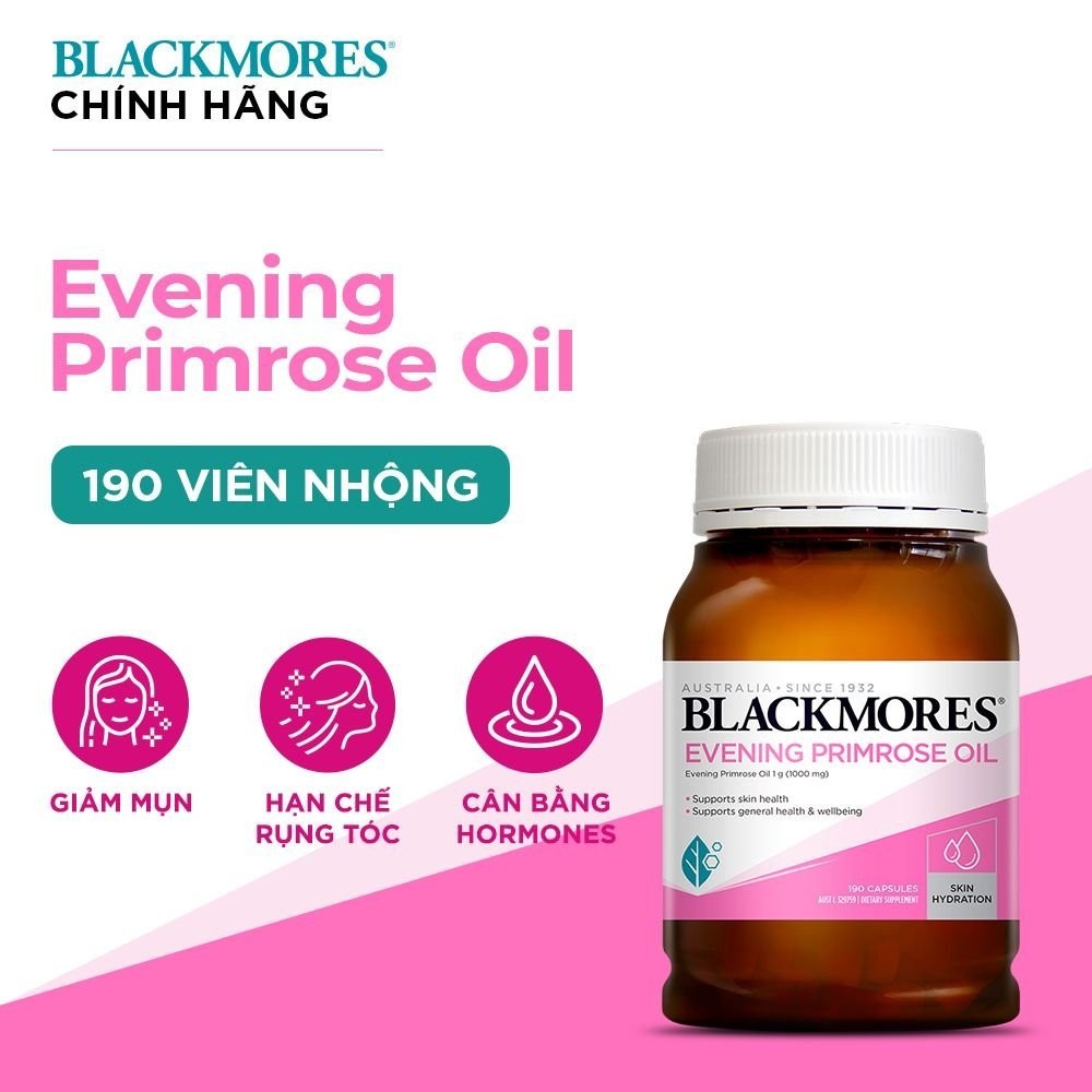 💥Chính Hãng💥Tinh Dầu Hoa Anh Thảo Hỗ Trợ Cân Bằng Nội Tiết Tố Blackmores Evening Primrose Oil 190 Viên, Của Úc