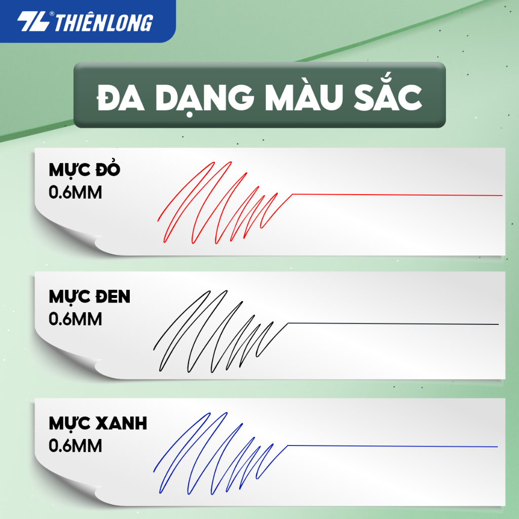 Bút Bi Nến Thiên Long - Nét Bút Êm Trơn - Không Gai Giấy