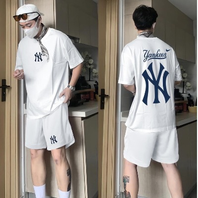 Đồ Bộ Nam Mùa hè in hình cực chất NY Yaankes, áo thun cotton cực mát