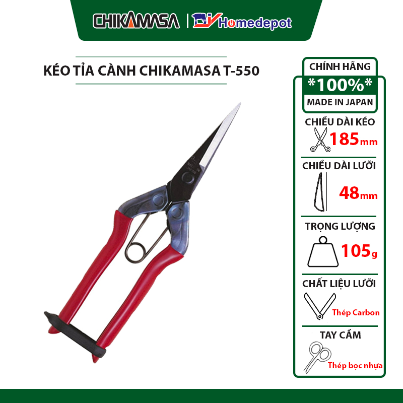 Kéo cắt tỉa cành Chikamasa T-550 hàng chuẩn Nhật