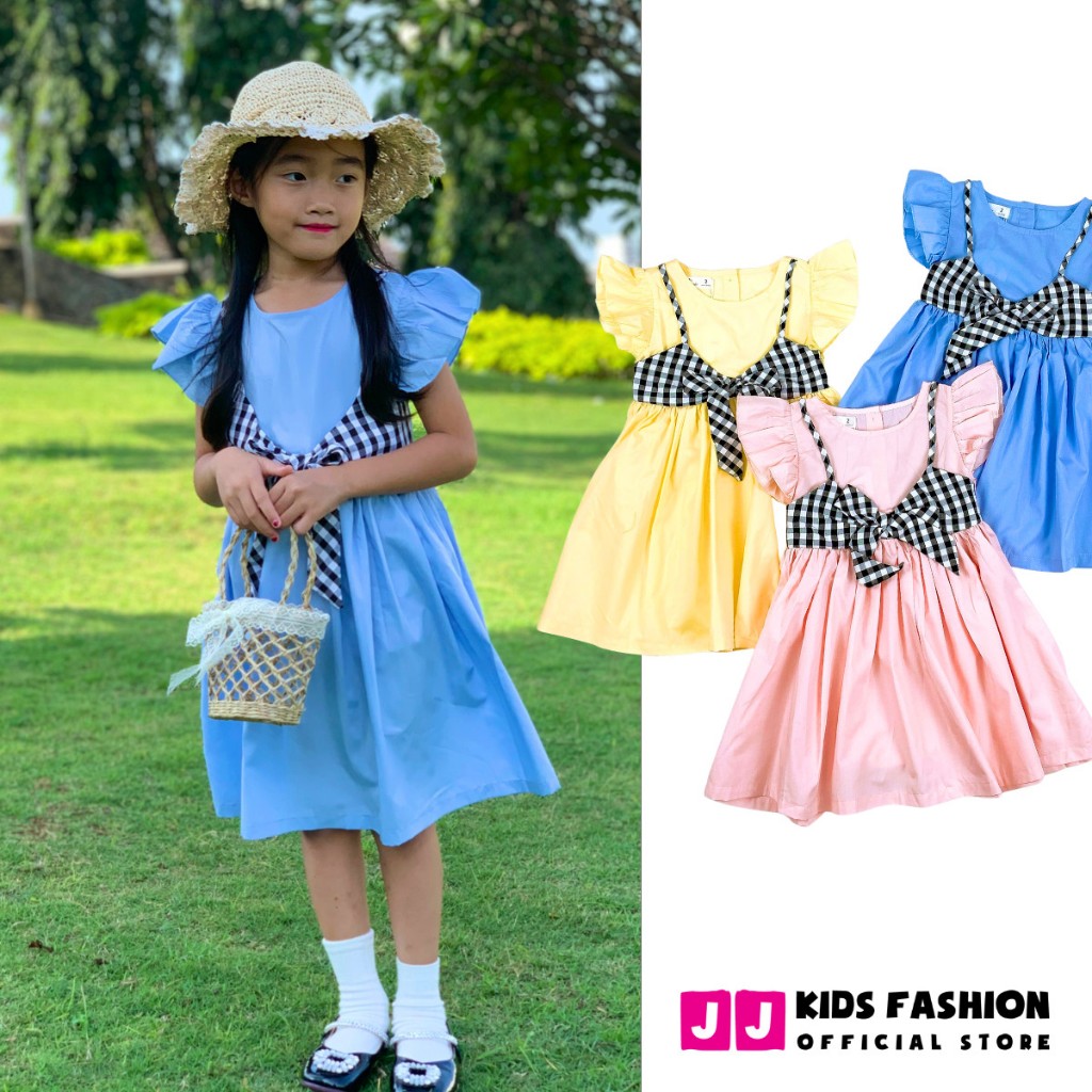 Váy mùa hè cho bé JJ Kids, vải kate giả yếm đáng yêu cho trẻ em 2,3,4,5,6,7,8 tuổi  [JJK_B33]
